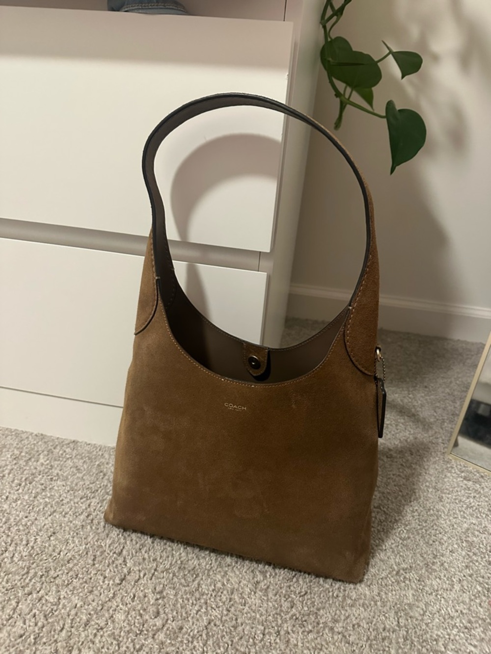 Coach Brown Suede Shoulder Bag